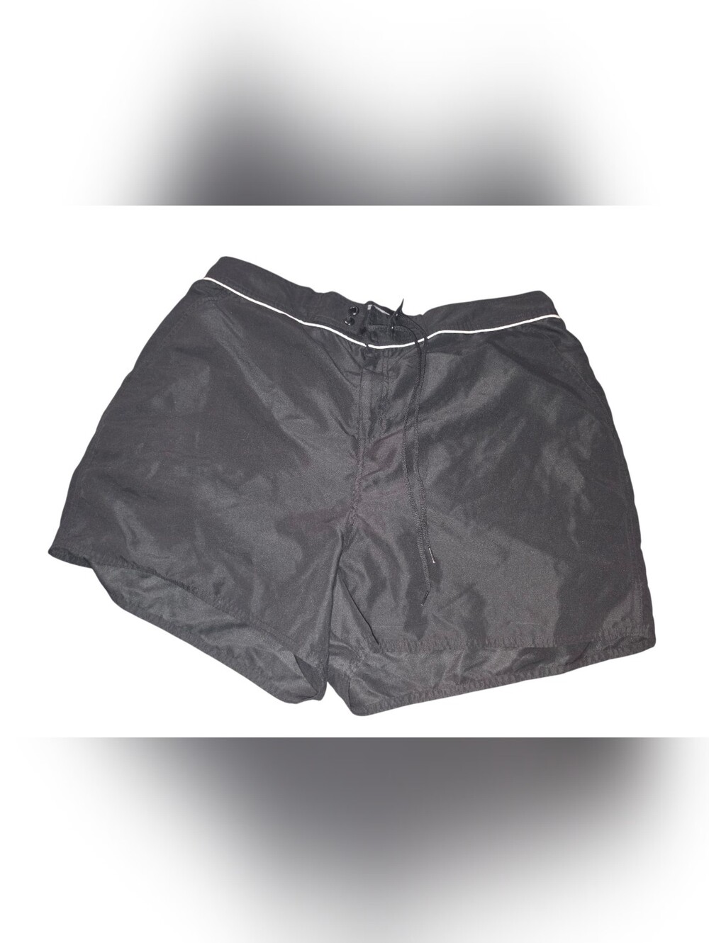 9/4/21. Mens Catalina Black Swim Trunks with White Waist Piping